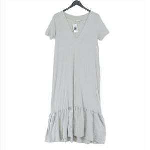 Zara ruffle midi dress, gray, vneck, medium